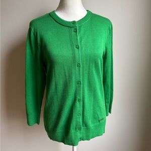 NWT Ellen Tracy Green Button Cardigan Long Sleeve Sweater Size Small